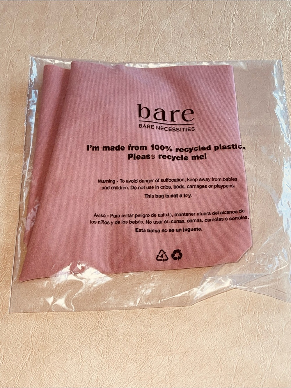Bare Necessities Ash Rose No Show Thong - NEW - size Medium